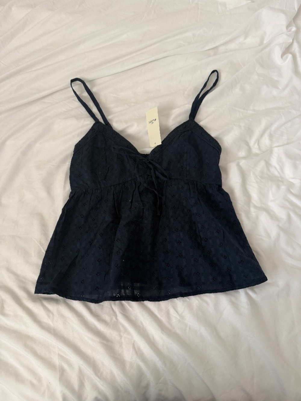 navy hollister eyelet cami   size small   details: -lined  -NWT -adjustable stra